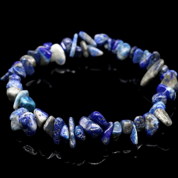 Bracelet And Earrings Set - Lapis Lazuli Natural Healing Stone - Picture 4 of 12